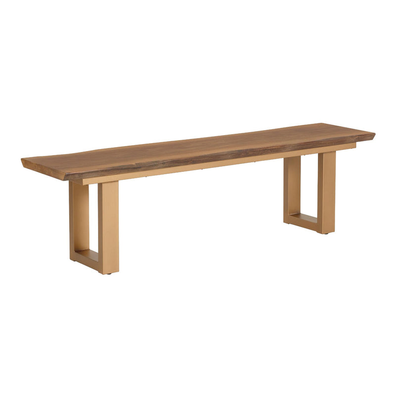 Live Edge Wood And Gold Metal Sloan Dining Bench